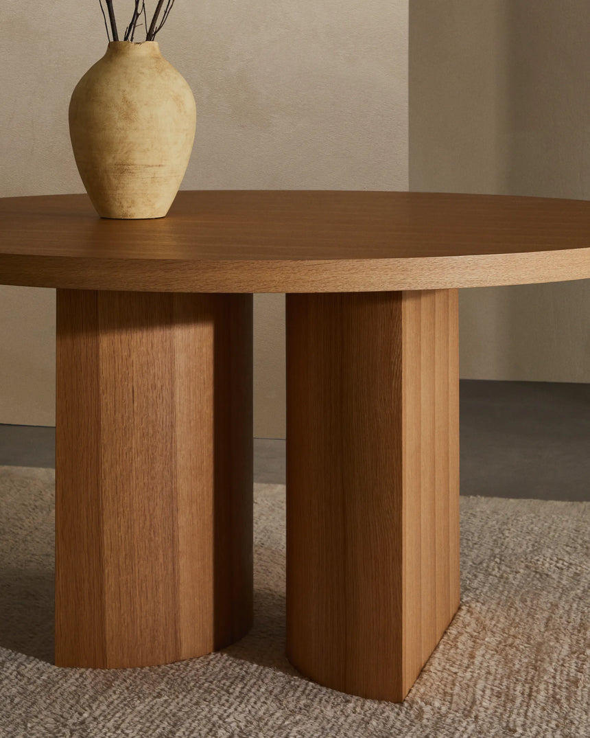 Nealy runder Tisch aus Eichenfurnier mit naturfarbenem Finish Ø 150 cm von Kave Home – Produktbild 6