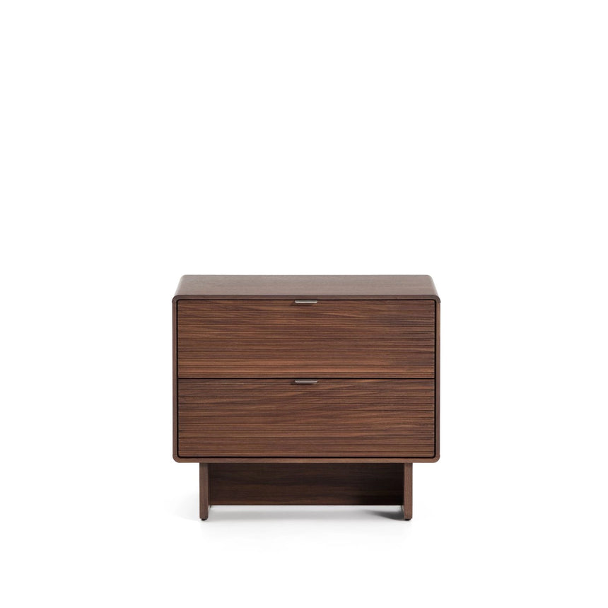 Norlen Nachttisch mit 2 Schubladen in Nussbaumfurnier, FSC Mix Credit, 60 x 52 cm von Kave Home – Produktbild 1