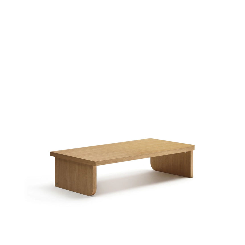 Oaq Couchtisch aus Eichenfurnier mit natürlichem Finish 140 x 75 cm FSC Mix Credit von Kave Home – Bild 5