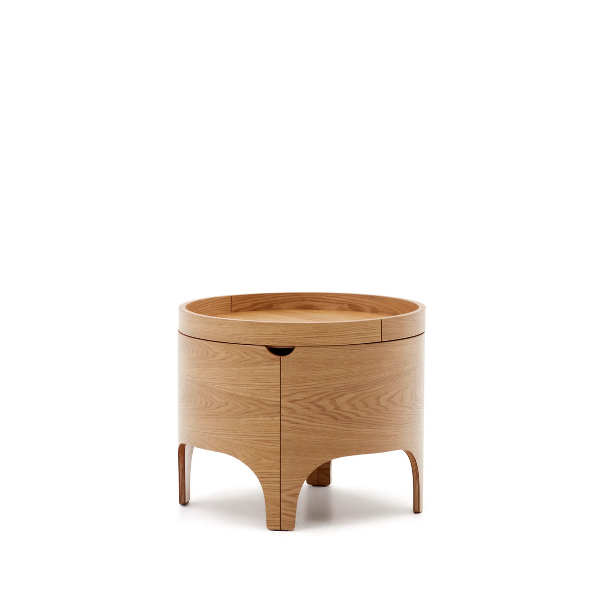 Octavia Nachttisch aus Eschenfurnier Ø 55 cm von Kave Home – Produktbild 2