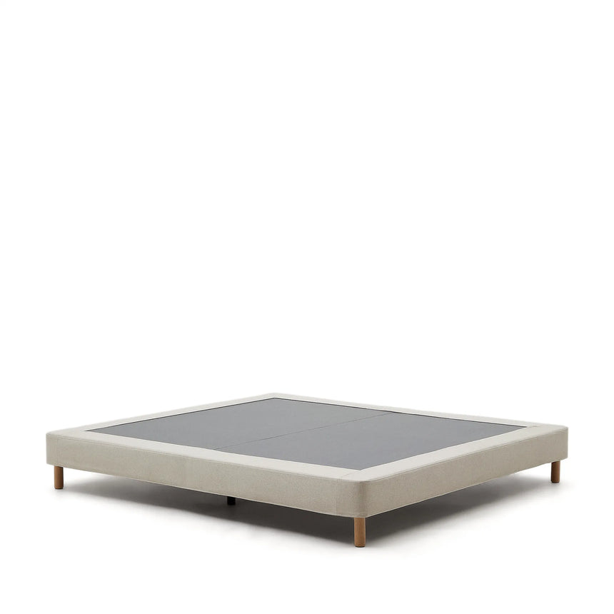 Ofelia Bettgestell mit abnehmbarem Bezug, beige, mit Füßen aus massivem Buchenholz für Matratze 160 x 200 cm von Kave Home – Produktbild 10