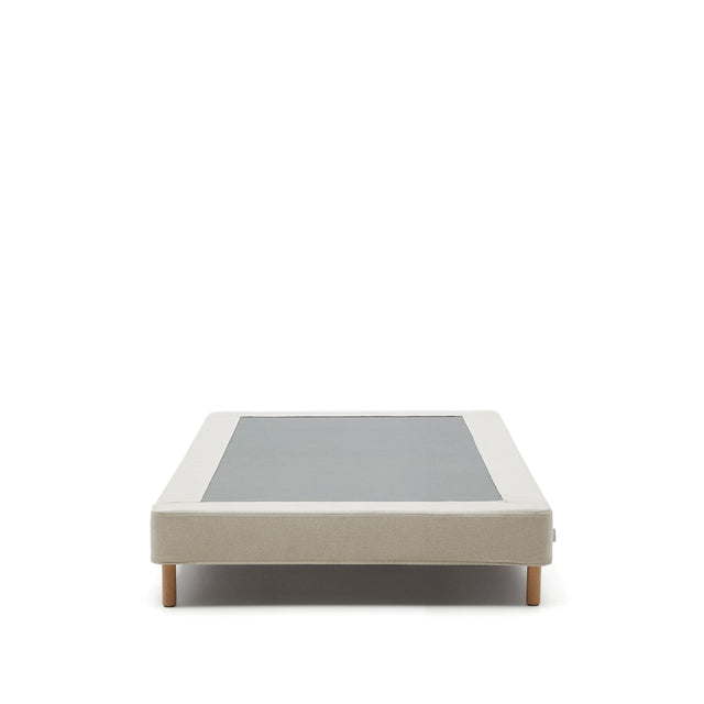 Ofelia Bettgestell mit abnehmbarem Bezug, beige, mit Füßen aus massivem Buchenholz für Matratze 90 x 200 cm FSC Mix Credit von Kave Home – Produktbild 8