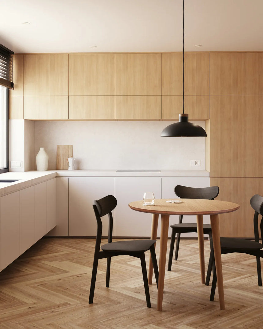 Oqui Ausziehtisch MDF mit Eichenfurnier Beine aus massivem Kautschukholz 160(260)x100 cm von Kave Home – Bild 2