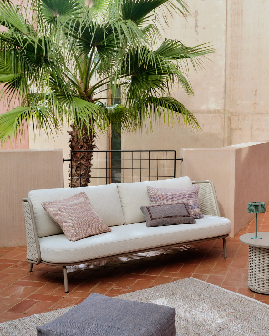 Outdoor-3-Sitzer-Sofa Sedalis aus Aluminium und taupefarbenem Seil 210 cm von Kave Home – Produktbild 8