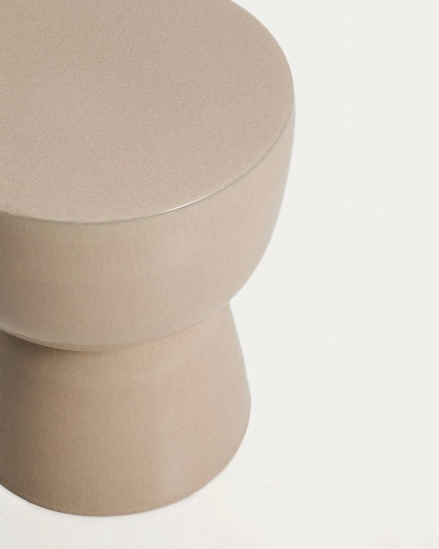 Outdoor-Beistelltisch Mesquida aus Keramik mit ecrufarbener Glasur, Ø 36 cm von Kave Home – Bild 2
