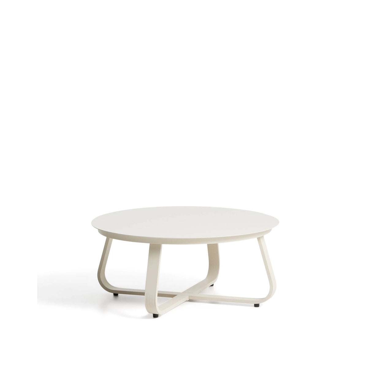 Outdoor Couchtisch Tamaris aus ecrufarbenem Aluminium Ø 80 cm von Kave Home – Bild 1