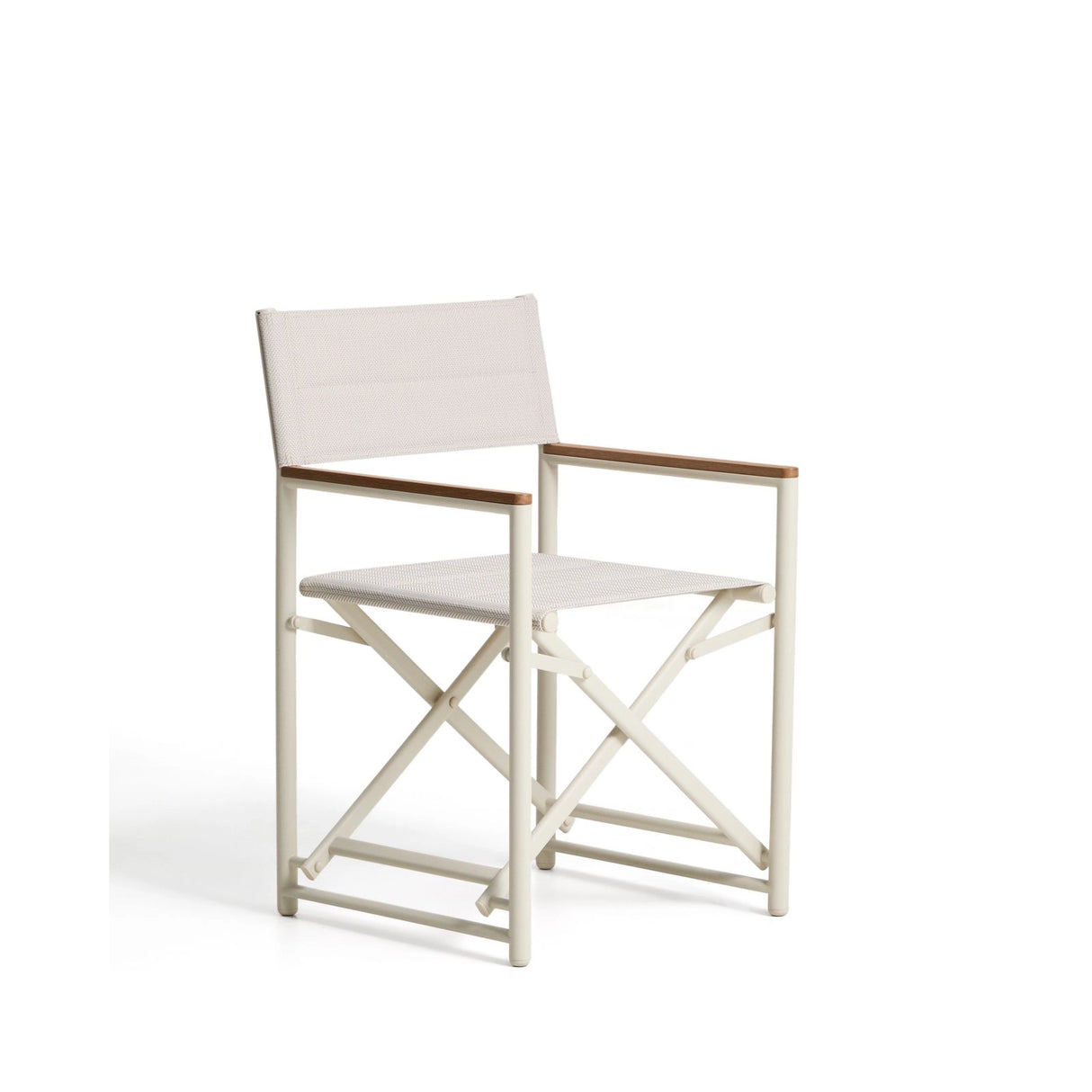 Outdoor-Klappstuhl Tisno aus ecrufarbenem Aluminium und ecrufarbenem Texteline von Kave Home – Bild 1