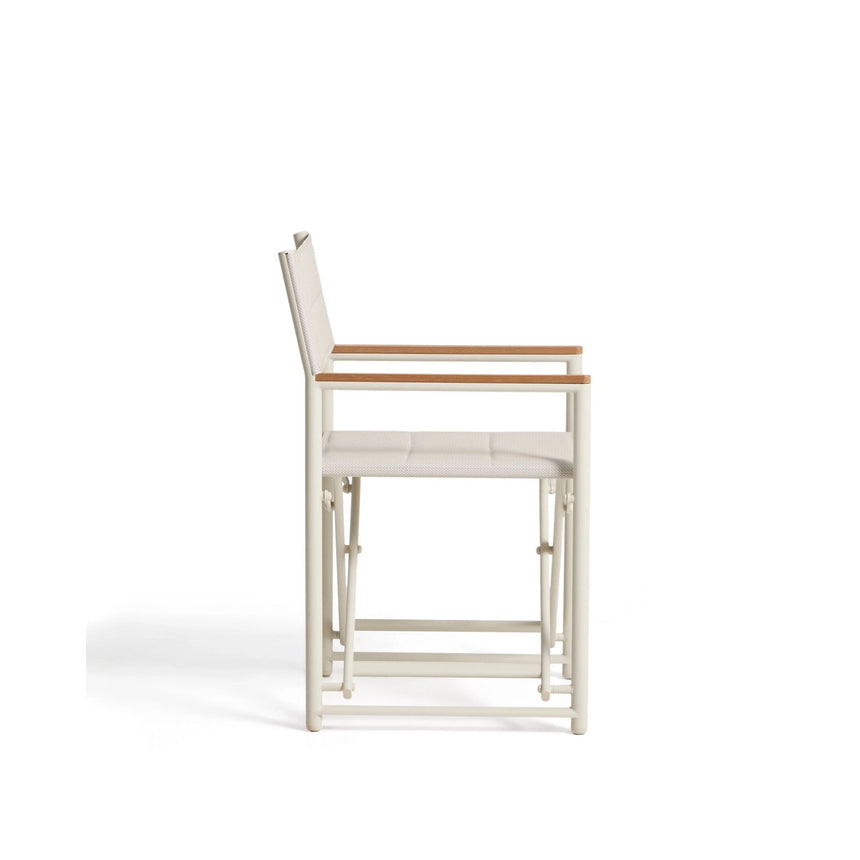 Outdoor-Klappstuhl Tisno aus ecrufarbenem Aluminium und ecrufarbenem Texteline von Kave Home – Bild 4