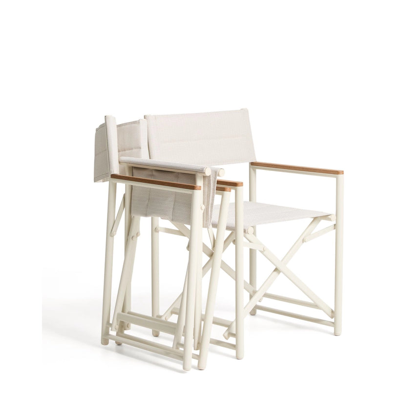 Outdoor-Klappstuhl Tisno aus ecrufarbenem Aluminium und ecrufarbenem Texteline von Kave Home – Bild 8