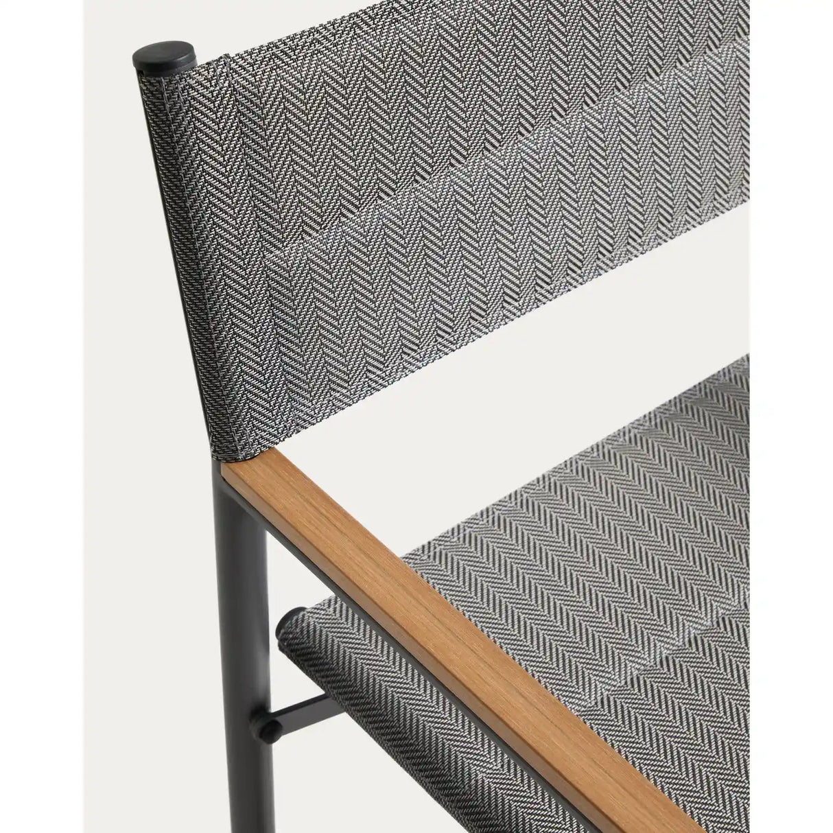 Outdoor-Klappstuhl Tisno aus graphitgrauem Aluminium und grauem Texteline von Kave Home – Bild 11