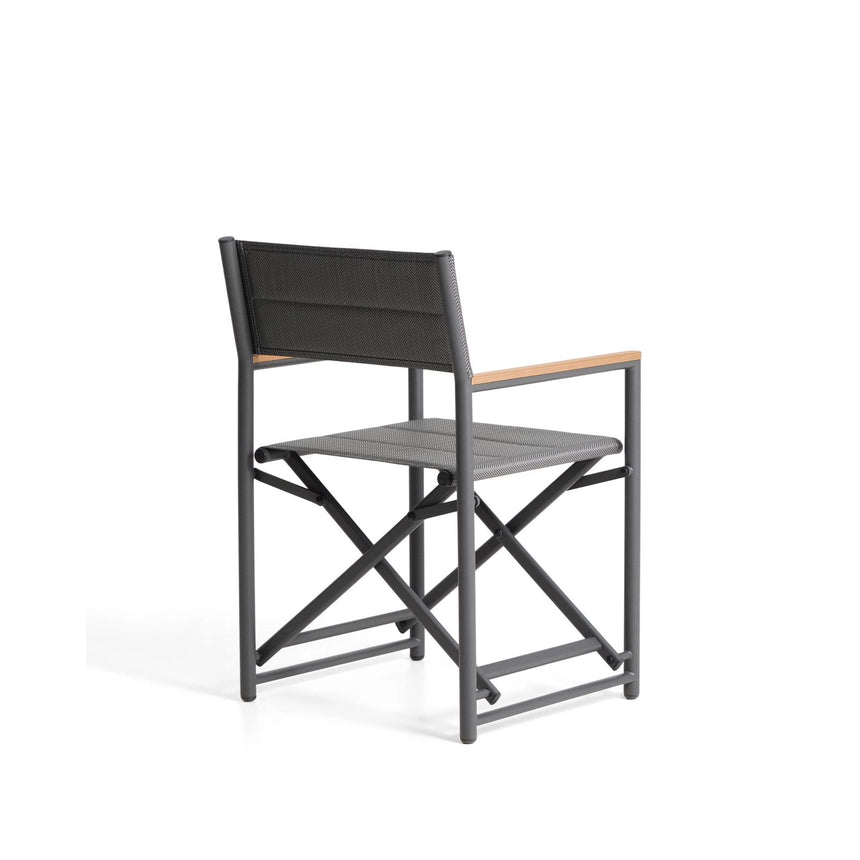 Outdoor-Klappstuhl Tisno aus graphitgrauem Aluminium und grauem Texteline von Kave Home – Bild 6