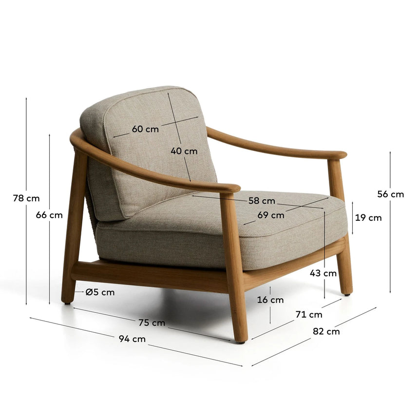 Outdoor-Sessel Elunda aus massivem Teakholz, FSC 100 % von Kave Home – Bild 6