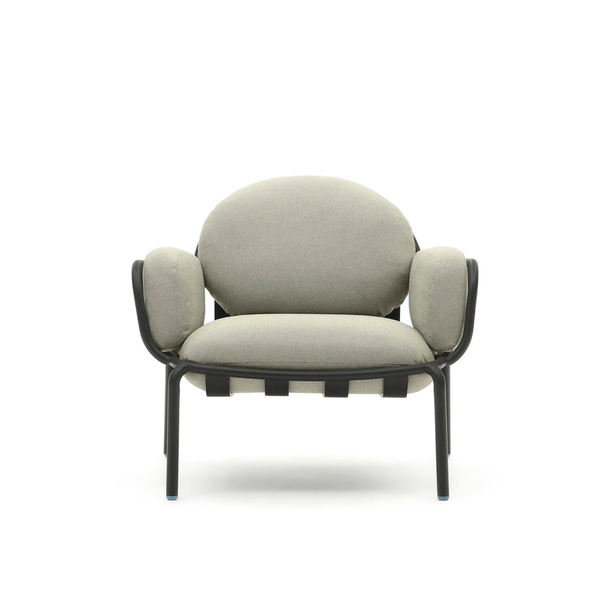 Outdoor-Sessel Joncols mit Bezug in Beige aus Aluminium mit grau lackiertem Finish von Kave Home – Produktbild 4