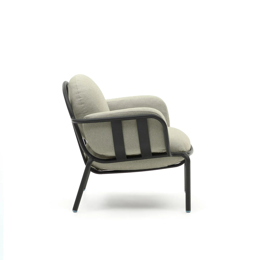 Outdoor-Sessel Joncols mit Bezug in Beige aus Aluminium mit grau lackiertem Finish von Kave Home – Produktbild 6