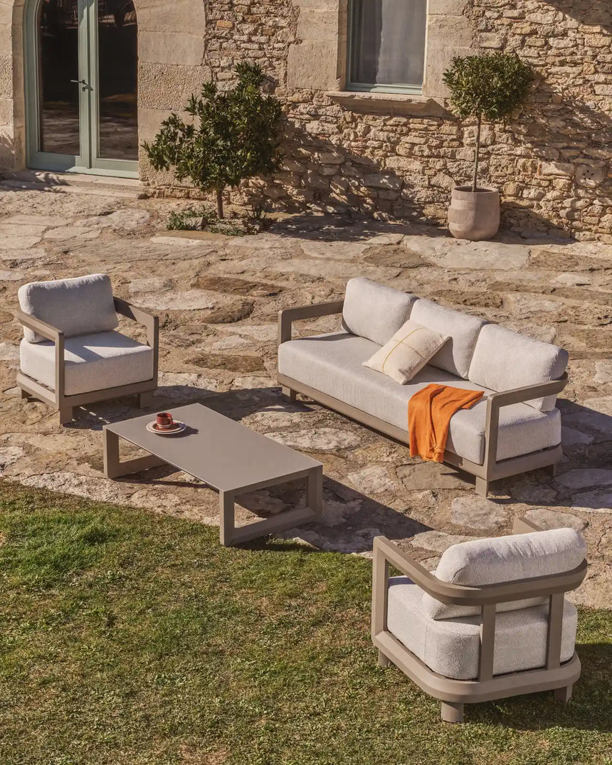 Outdoor-Sessel Nerano aus Aluminium in Taupe von Kave Home – Bild 5