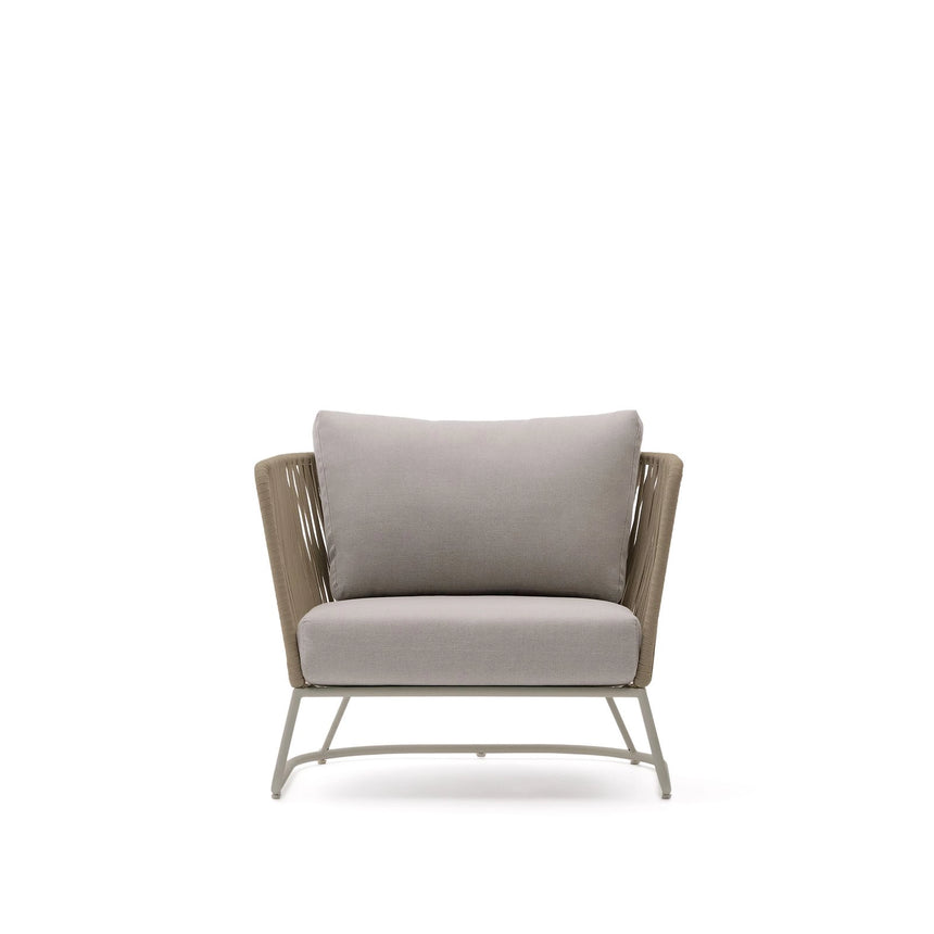 Outdoor-Sessel Saconca aus Seil und beige verzinktem Stahl von Kave Home – Bild 4