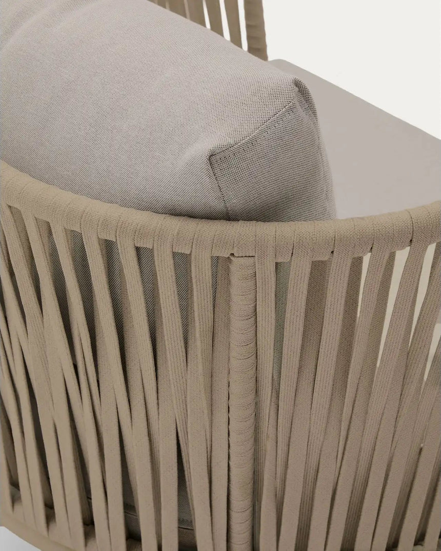 Outdoor-Sessel Saconca aus Seil und beige verzinktem Stahl von Kave Home – Bild 7