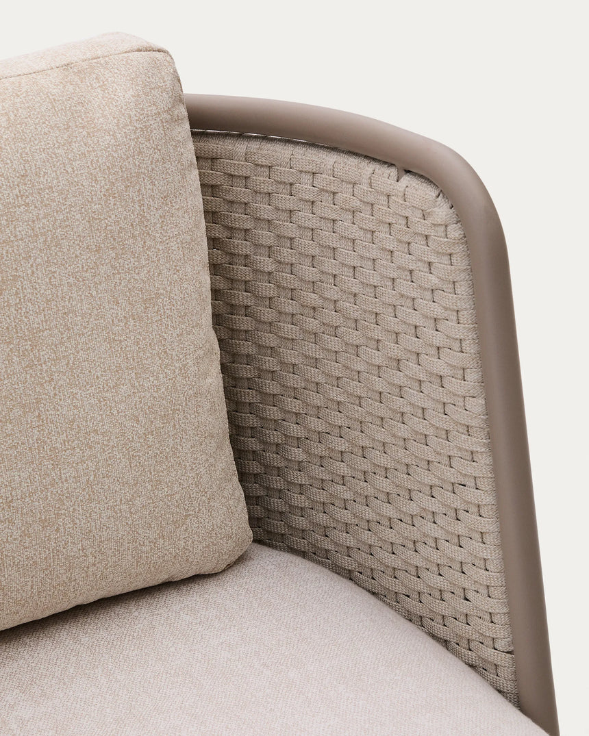 Outdoor-Sessel Sedalis aus Aluminium und taupefarbenem Seil von Kave Home – Produktbild 2