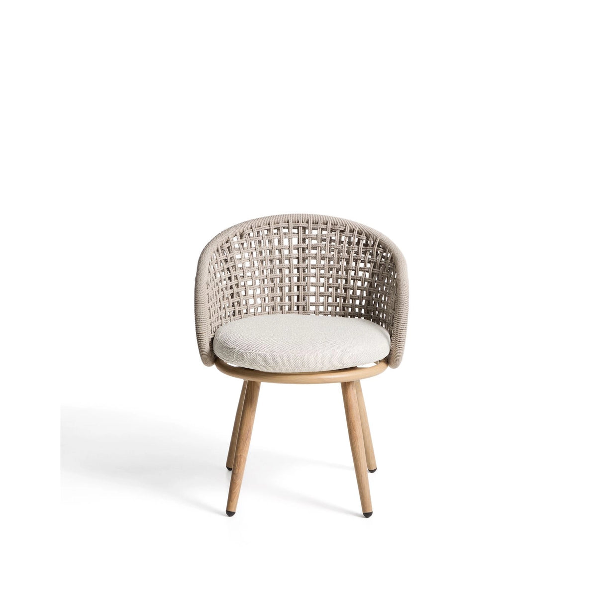 Outdoor-Stuhl Lidario aus Aluminium in Holzoptik und Kunststoffseil in Taupe von Kave Home – Bild 2
