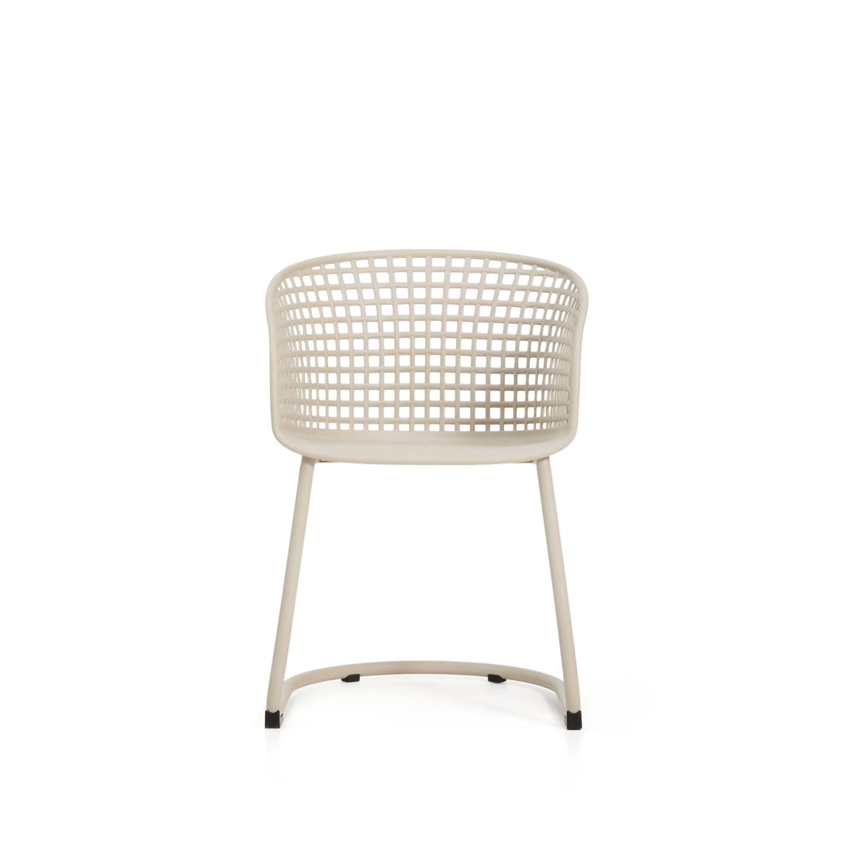 Outdoor-Stuhl Tenaro aus Kunststoff mit beigem Stahlgestell von Kave Home – Bild 5