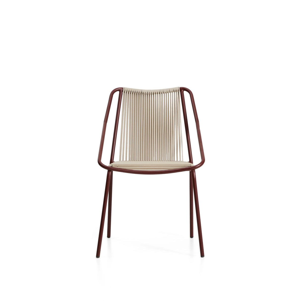 Outdoor-Stuhl Zivia aus écrufarbenem Seil und granatrot verzinktem Stahl von Kave Home – Bild 7