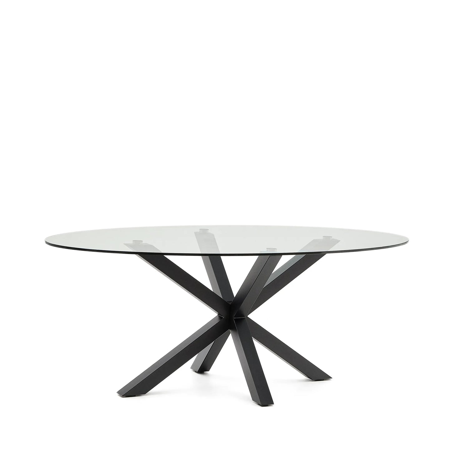 Ovaler Tisch Argo aus Glas und Stahlbeinen mit schwarzem Finish Ø 200 x 100 cm von Kave Home – Produktbild 2