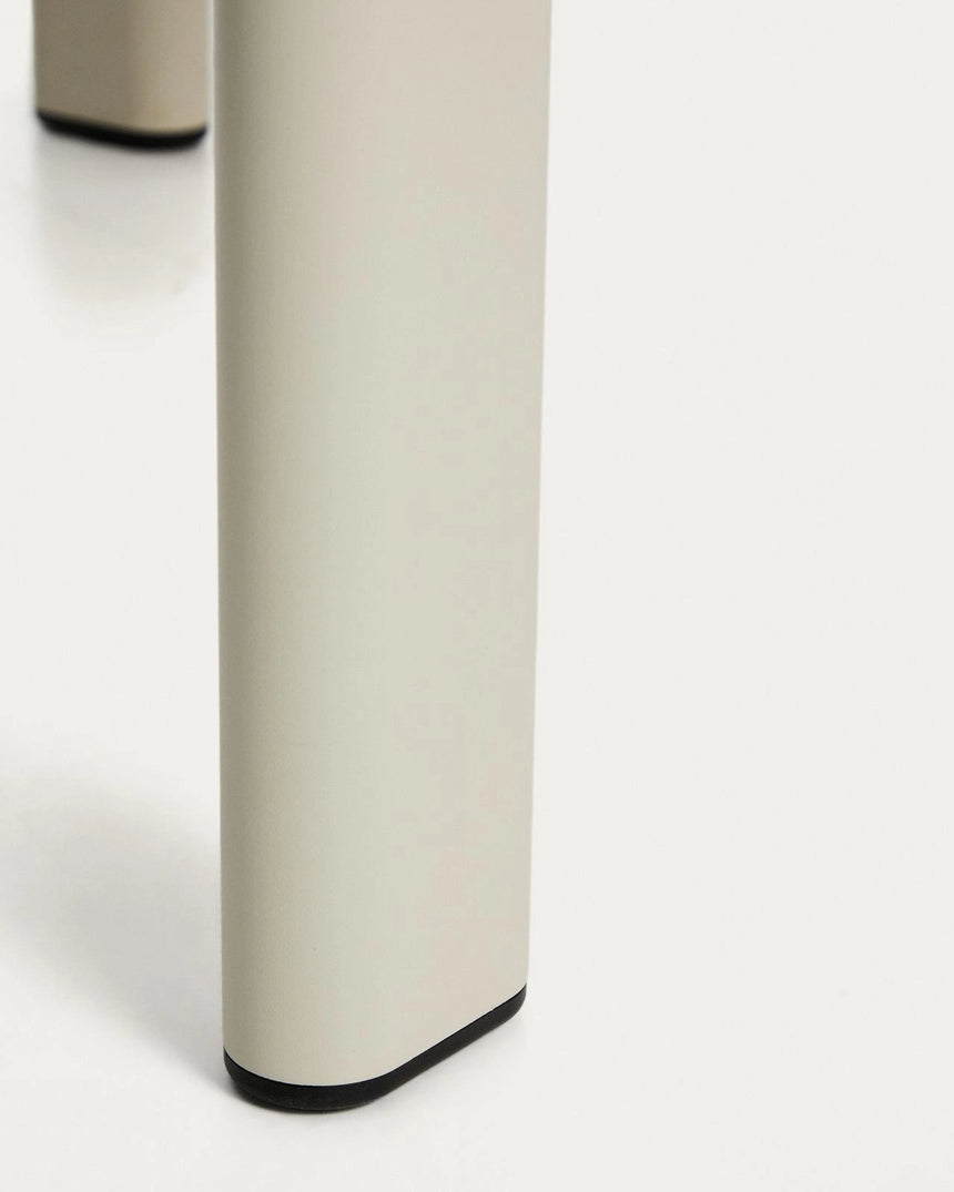 Ovaler Tisch Erice aus Aluminium und gehärtetem Glas in Ecru 180 x 90 cm von Kave Home – Bild 6