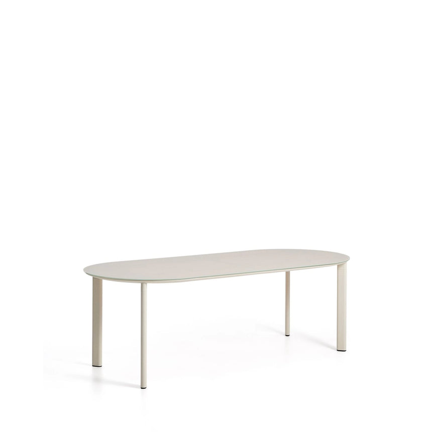 Ovaler Tisch Erice aus Aluminium und gehärtetem Glas in Ecru 230 x 100 cm von Kave Home – Bild 7