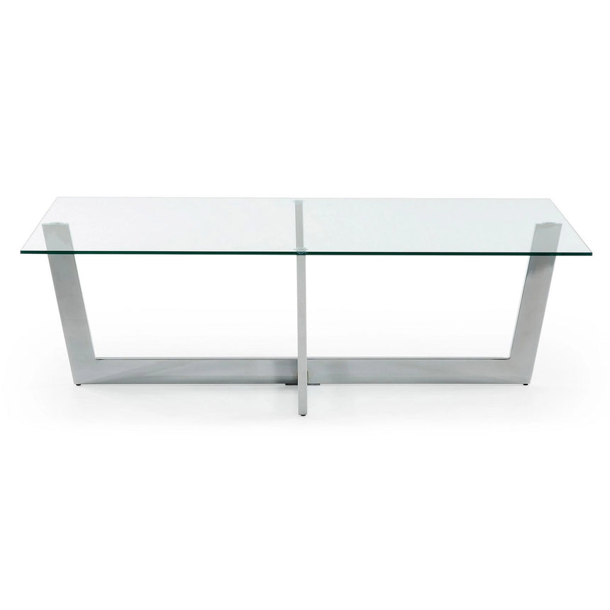 Plam Couchtisch Glas transparent und Stahlstruktur mit Chrom-Finish 120 x 70 cm von Kave Home – Bild 4
