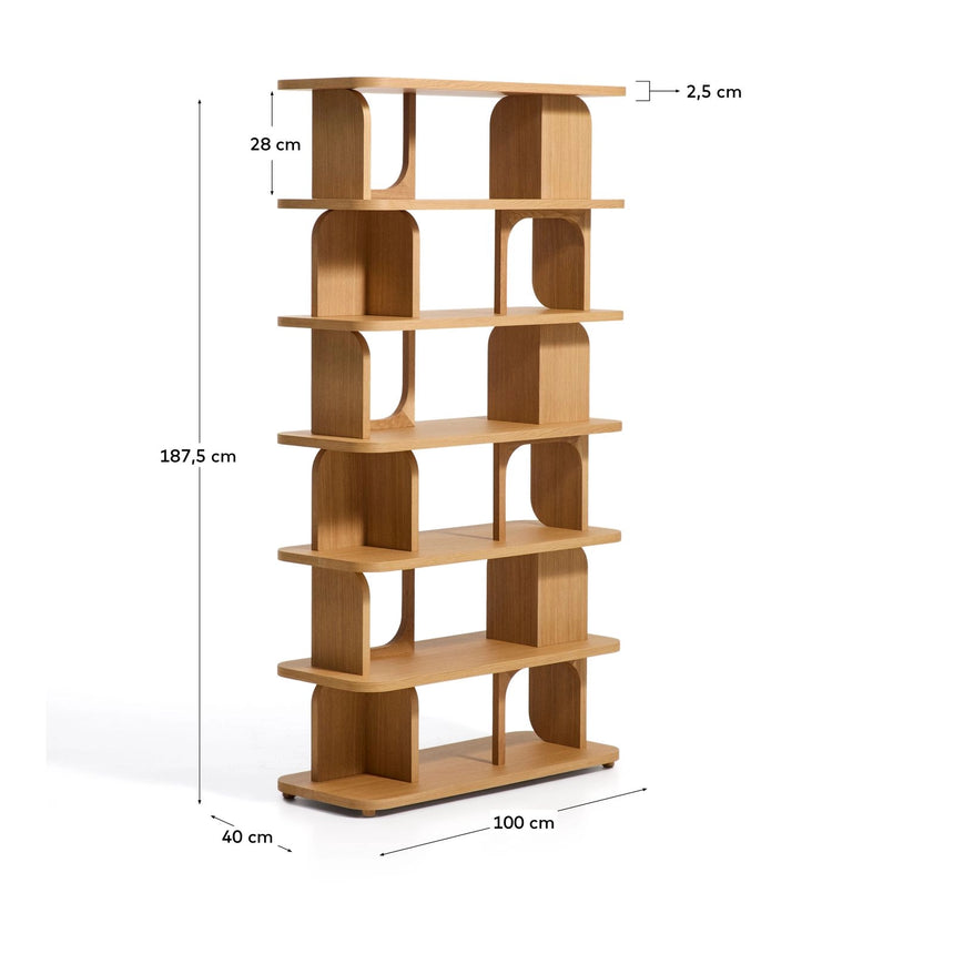 Regal Aduma aus Eichenholzfurnier mit natürlichem Farbton, FSC 100% 100 x 187 cm von Kave Home – Bild 3