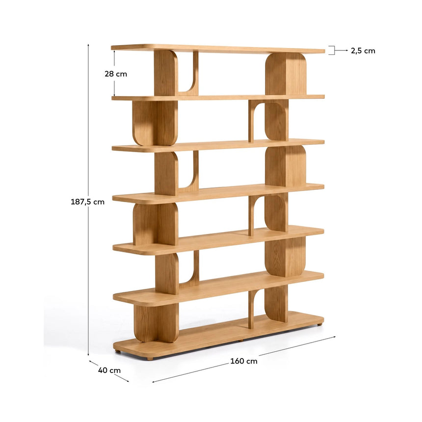Regal Aduma aus Eichenholzfurnier mit natürlichem Farbton, FSC 100% 160 x 187 cm von Kave Home – Bild 3