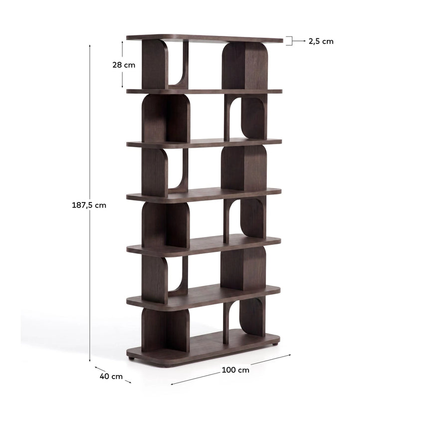 Regal Aduma aus Eichenholzfurnier mit verschiedenen Finishes, FSC 100% 100 x 187 cm von Kave Home – Bild 3