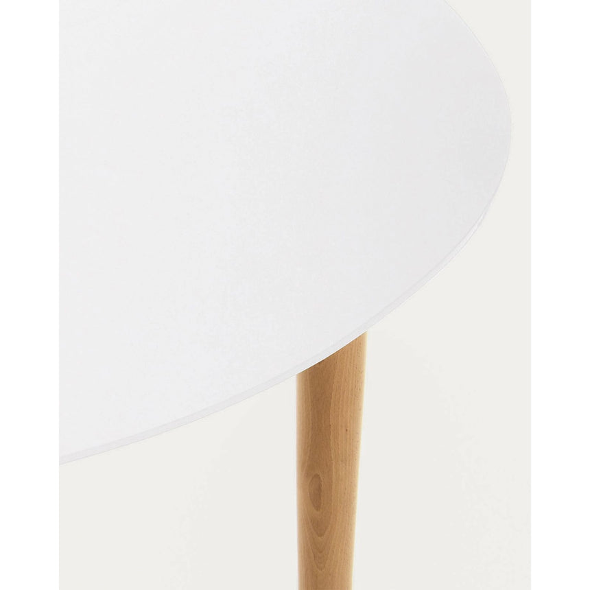 Runder Ausziehtisch Oqui MDF weiße Lackierung Beine aus massiver Buche 90 (170) x 90 cm von Kave Home – Bild 9