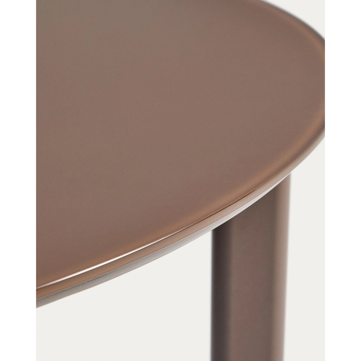 Runder Tisch Erice aus Aluminium und gehärtetem Glas in Braun Ø120 cm von Kave Home – Bild 7