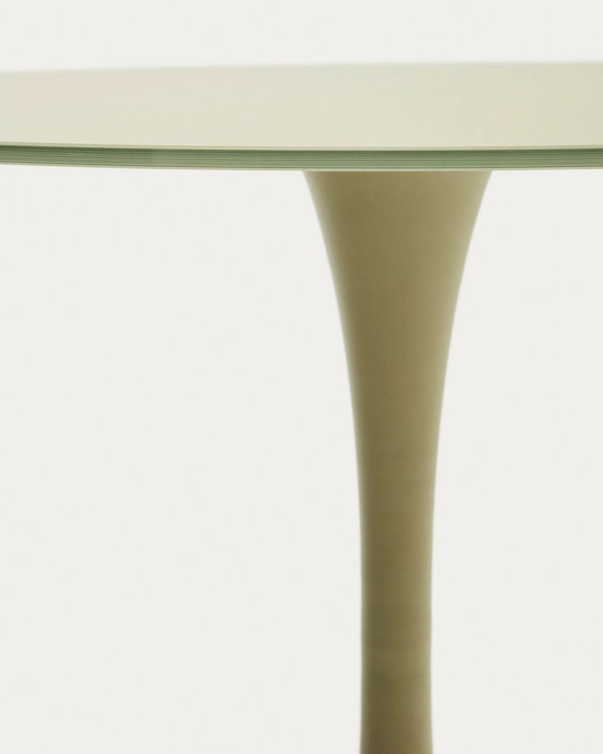 Runder Tisch Vedira aus Glas und grünem Stahl Ø 90 cm von Kave Home – Bild 6