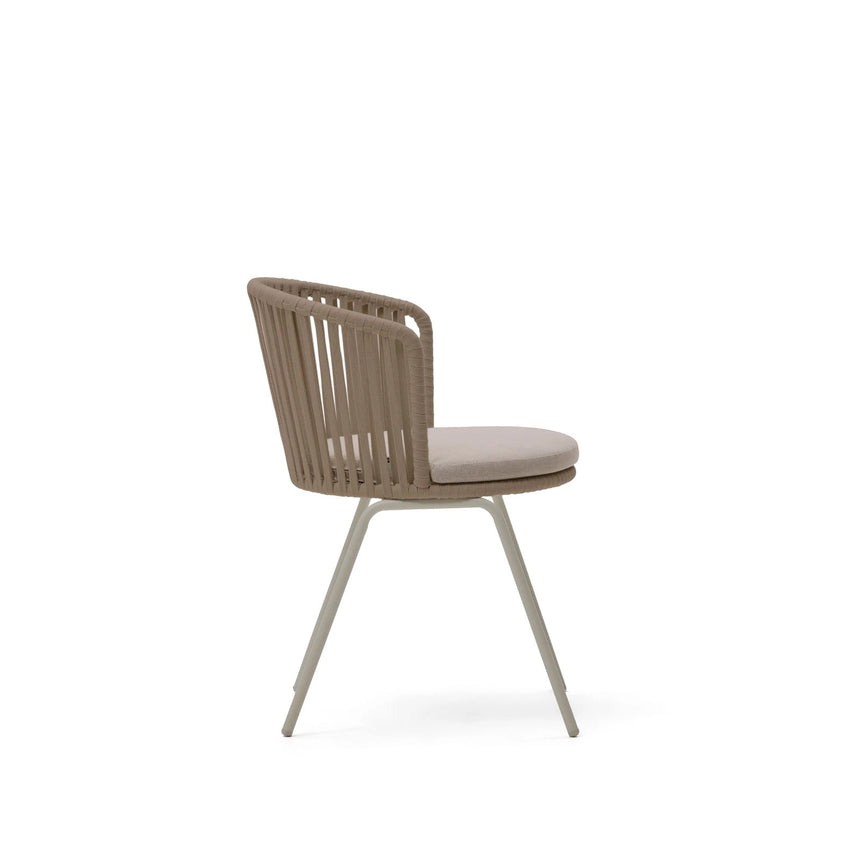 Saconca Outdoor Stuhl aus Seil und verzinktem Stahl in Beige von Kave Home – Bild 2