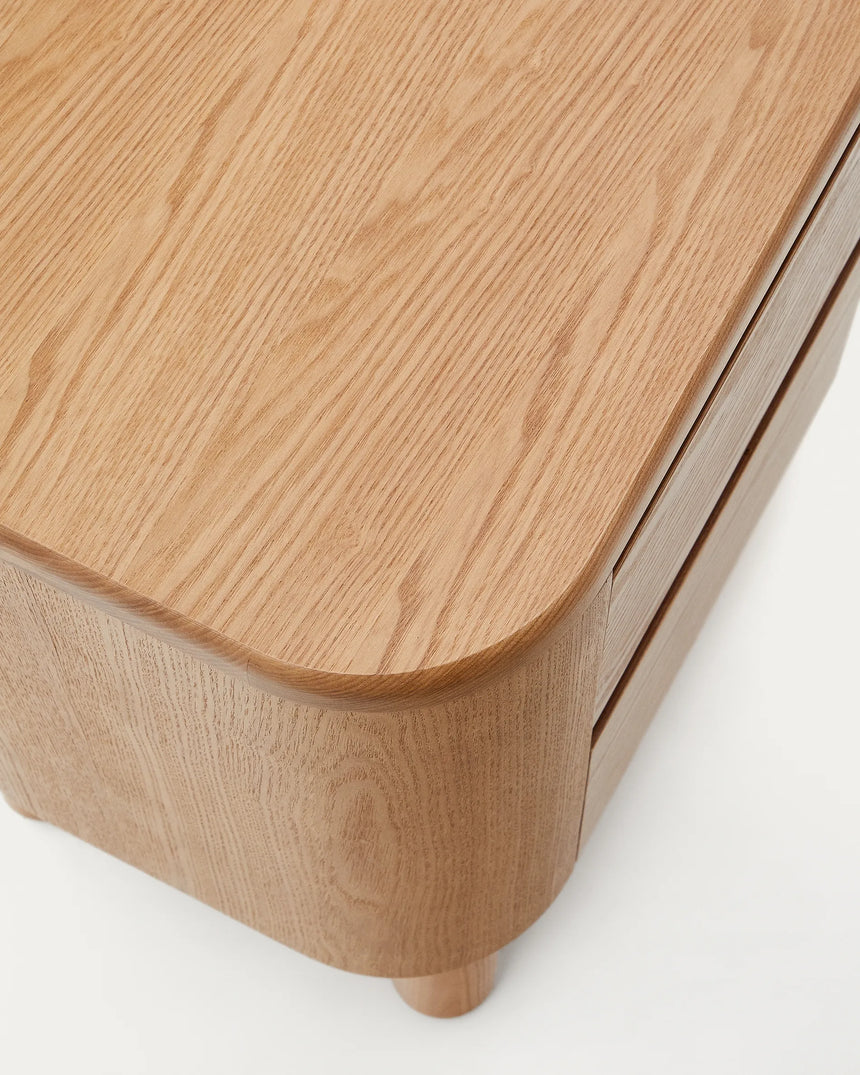 Salaya Nachttisch aus Eschenfurnier 55 x 50 cm von Kave Home – Produktbild 3