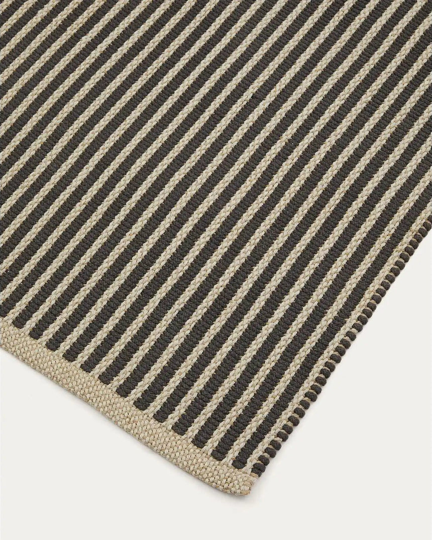 Satanca Teppich aus synthetischen Fasern gestreift beige und schwarz 160 x 230 cm von Kave Home – Bild 5