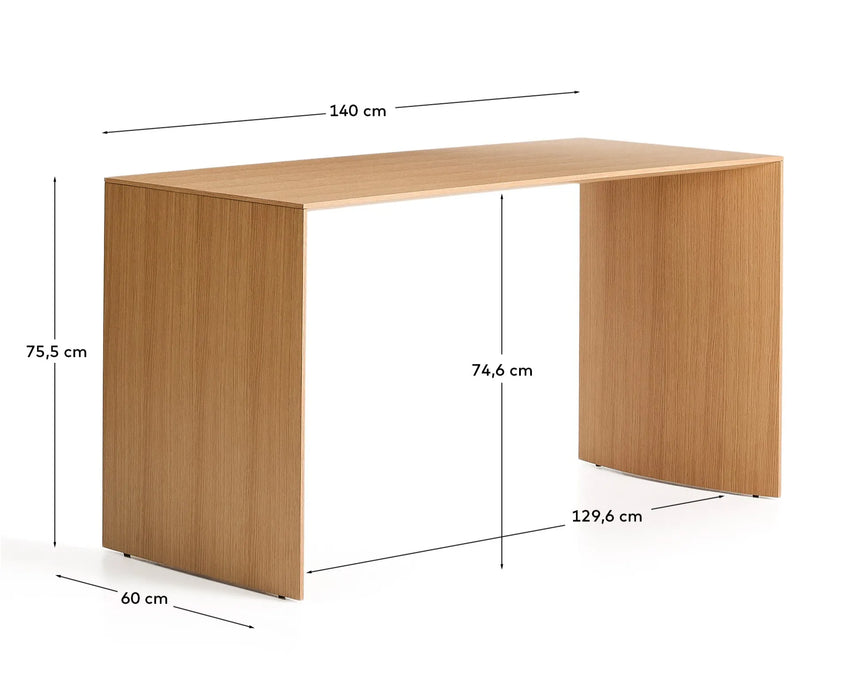 Schreibtisch Litto in Eichenfurnier 140 x 60 cm von Kave Home – Produktbild 4