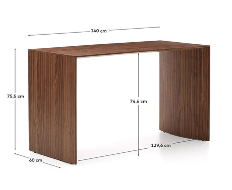 Schreibtisch Litto in Nussbaumfurnier 140 x 60 cm von Kave Home – Produktbild 2