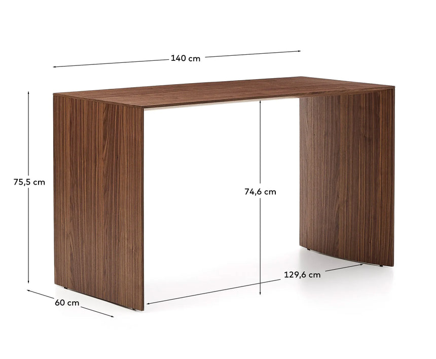 Schreibtisch Litto in Nussbaumfurnier 140 x 60 cm von Kave Home – Produktbild 2