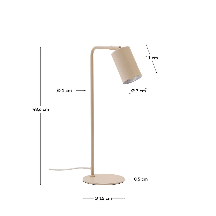 Schreibtischlampe Manie aus Metall mit beigem, texturiertem Finish von Kave Home – Bild 4