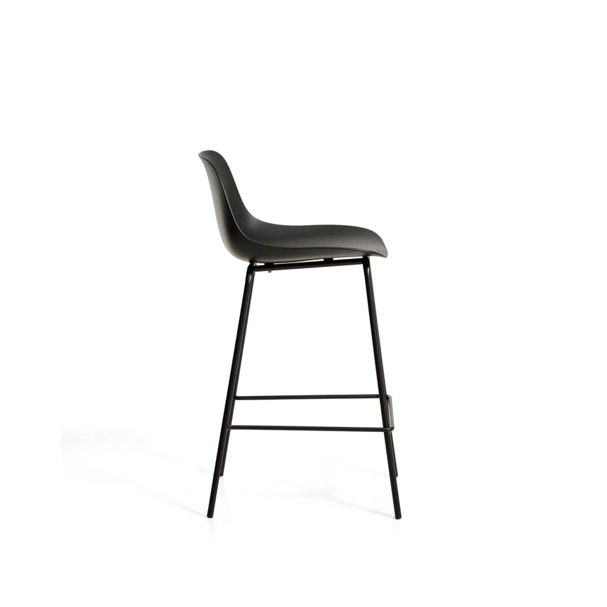 Schwarzer Hocker Altea mit Stahlbeinen mit schwarzem Finish, 65 cm von Kave Home – Bild 3