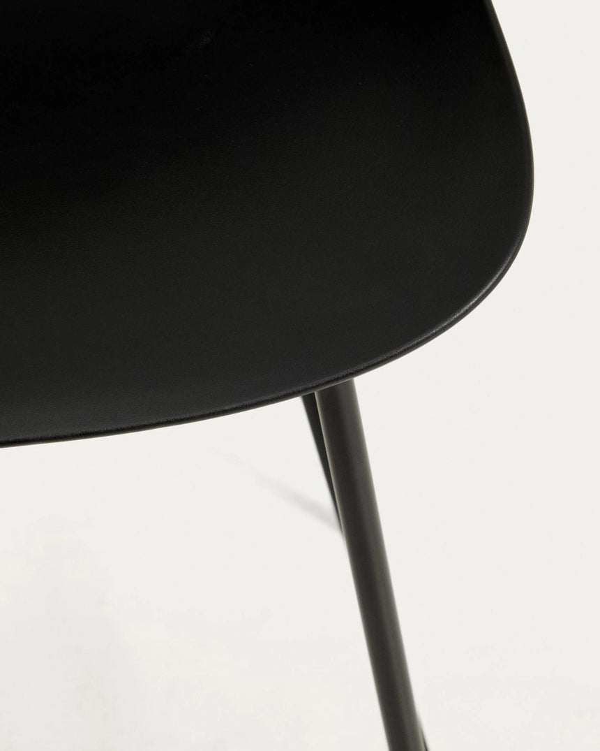 Schwarzer Hocker Altea mit Stahlbeinen mit schwarzem Finish, 65 cm von Kave Home – Bild 9