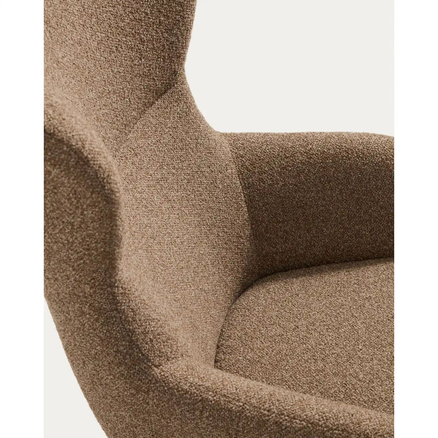 Sessel Adiran mit dicker Chenille und Beinen aus massivem Eichenholz mit natürlichem Finish von Kave Home – Bild 9