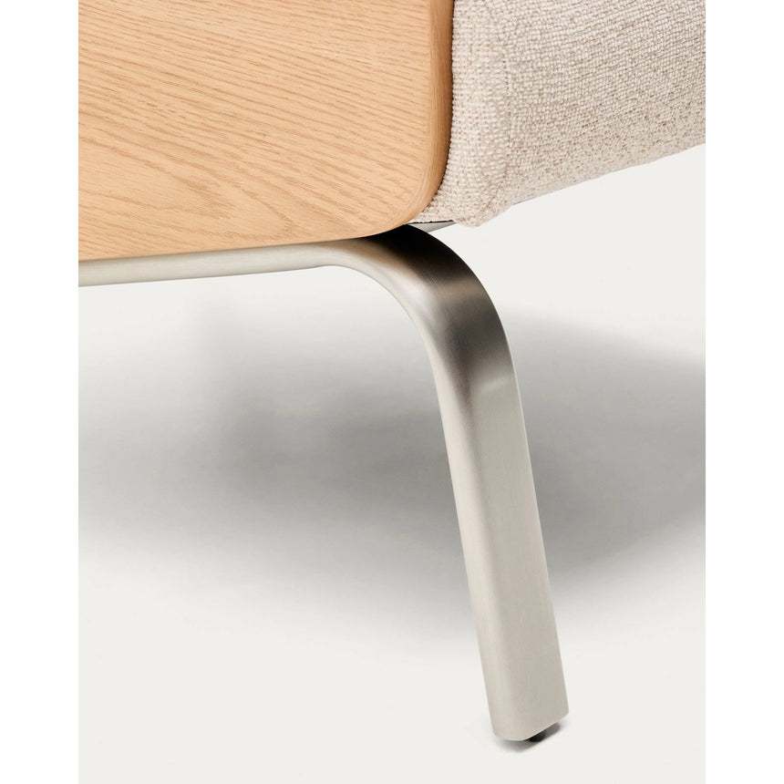 Sessel Amsen in Beige aus Eichensperrholz mit Beinen aus em gebürsteten Edelstahl von Kave Home – Bild 11