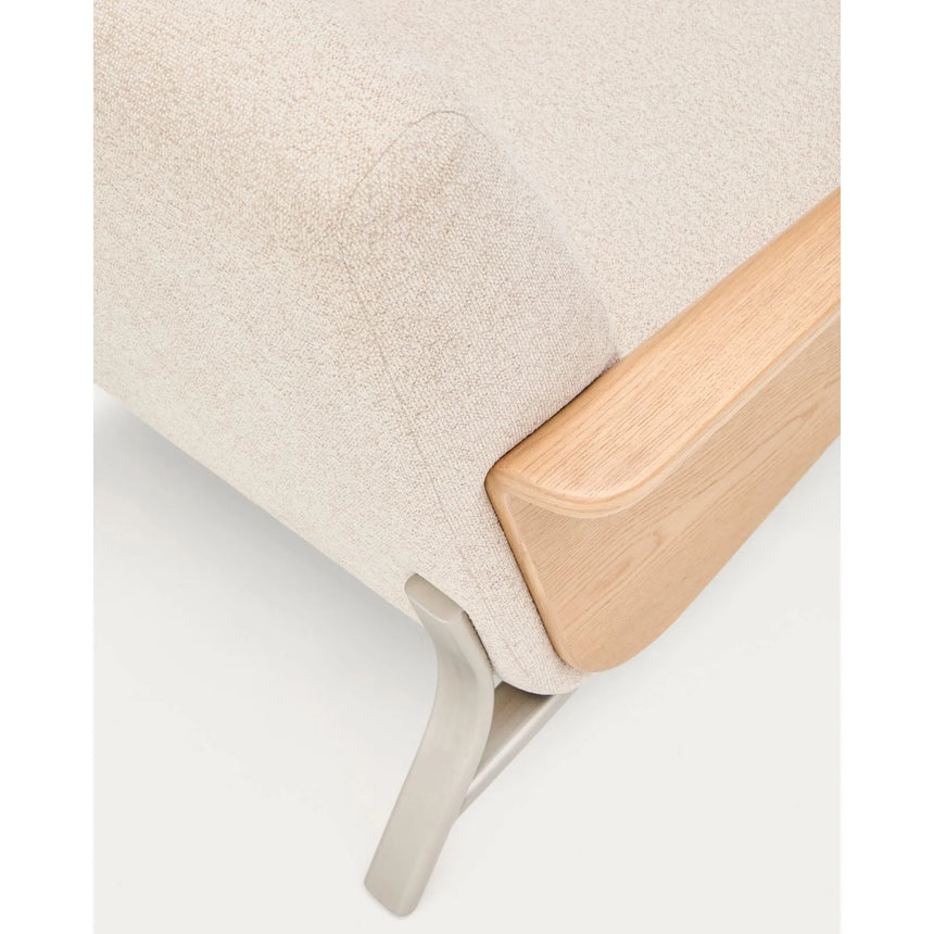Sessel Amsen in Beige aus Eichensperrholz mit Beinen aus em gebürsteten Edelstahl von Kave Home – Bild 12