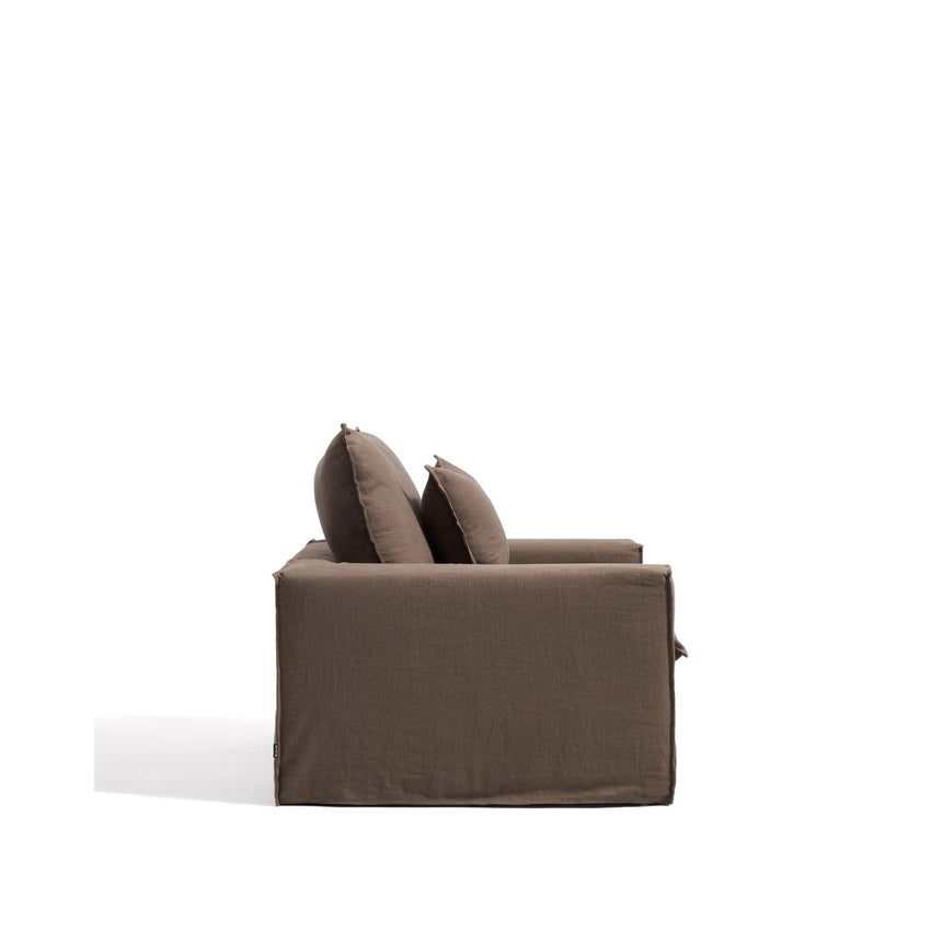 Sessel Anarela mit abnehmbarem Bezug aus 100 % Leinen in Taupe, 130 cm, FSC Mix Credit von Kave Home – Bild 5