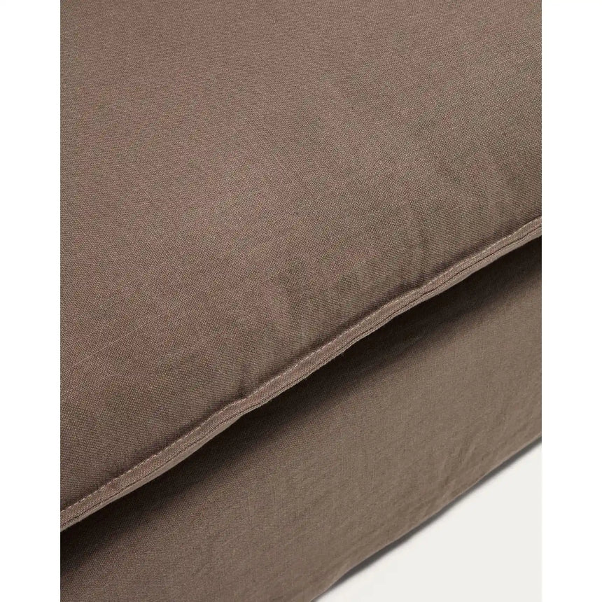Sessel Anarela mit abnehmbarem Bezug aus 100 % Leinen in Taupe, 150 cm, FSC Mix Credit von Kave Home – Bild 8