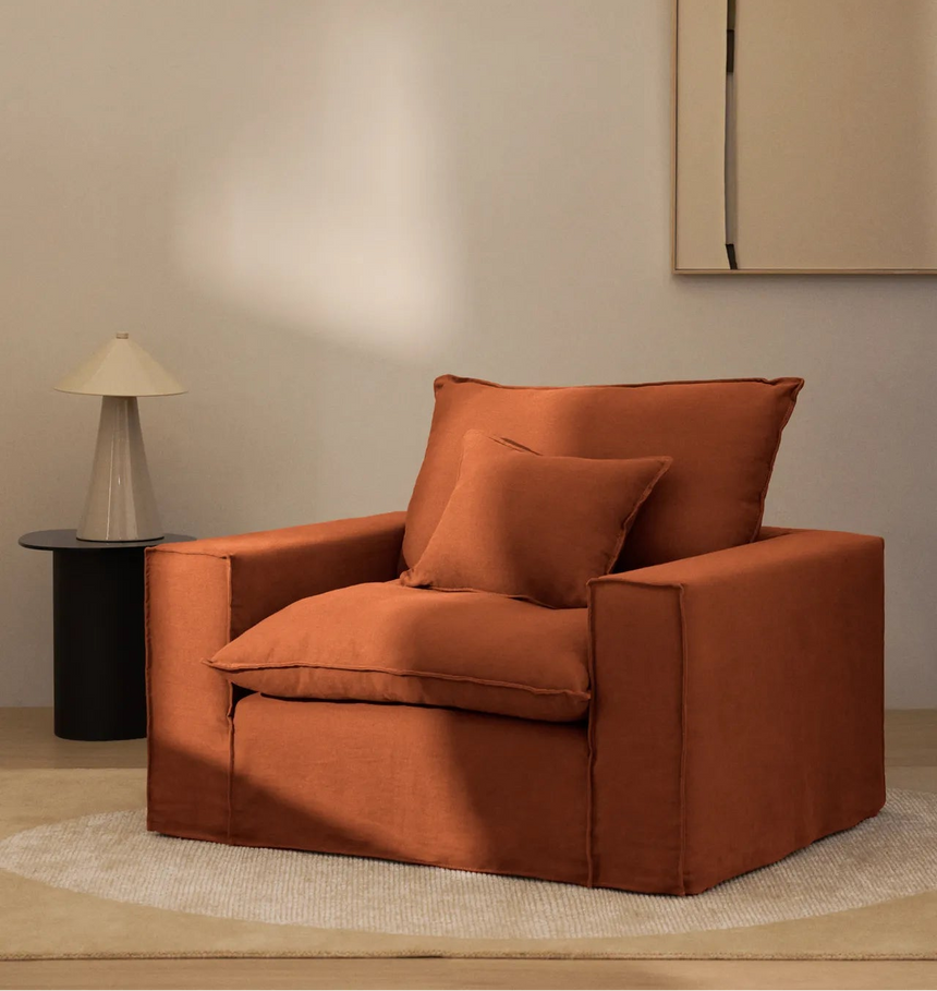 Sessel Anarela mit abnehmbarem Bezug aus Leinen, 130 cm, FSC Mix Credit von Kave Home – Bild 2